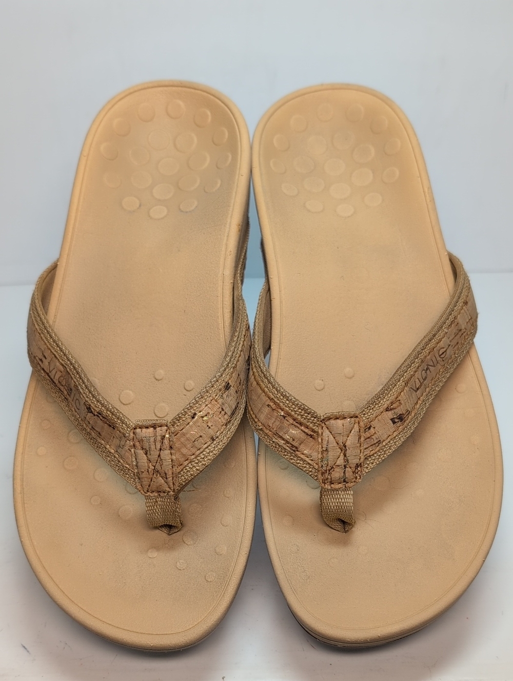 Vionic HighTide Tan platform Orthopedic thong flip flop sandal woman's size 8 - Picture 7 of 14